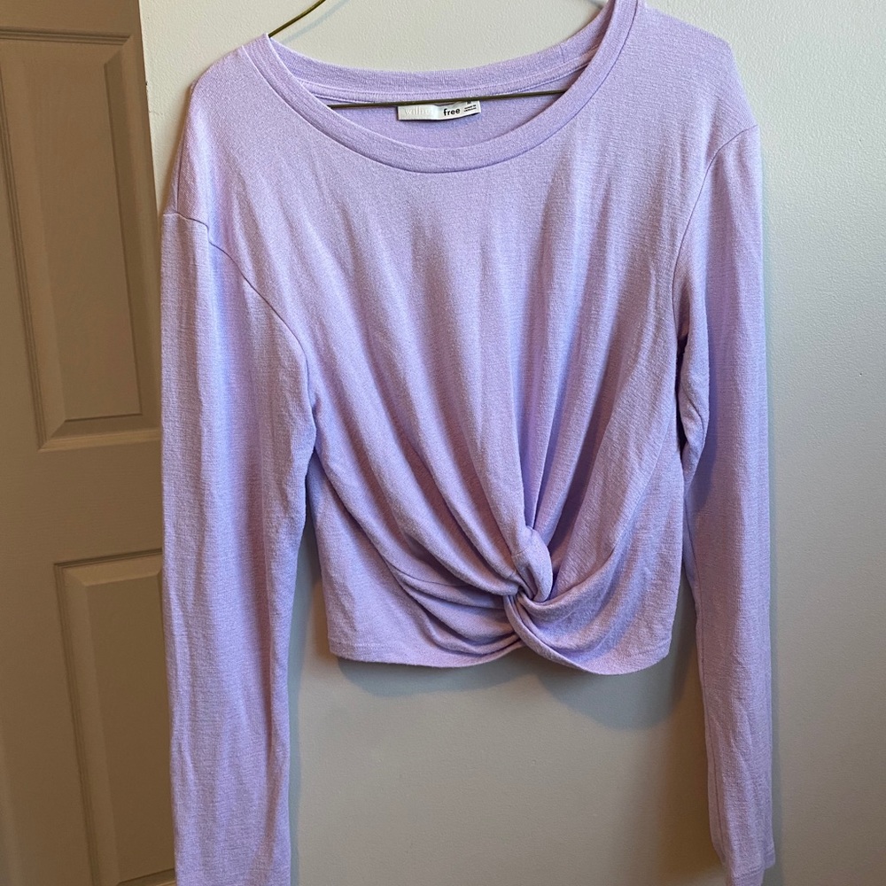 Aritzia Wilfred Twist Front Top Lilac Size M